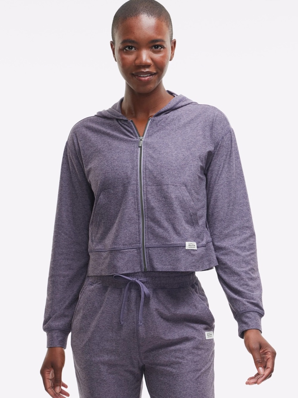 Peloton Dreamblend Full Zip Crop Jacket S Hooded Boxy Pockets Athleisure Lounge